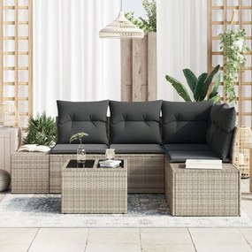 vidaXL Σετ Καναπέ 5 Τεμαχίων με Μαξιλάρια Ανοιχτό Γκρι