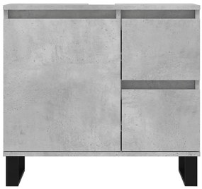 vidaXL Ντουλάπι Μπάνιου Γκρι Σκυροδέματος 65x33x60 εκ. Επεξ. Ξύλο
