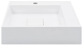 vidaXL Νιπτήρας Λευκός 50x50x12,3 εκ. Συνθετικός από Τεχνητό Μάρμαρο