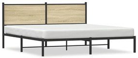 vidaXL Σκελετός Κρεβ. Χωρίς Στρώμα Sonoma Δρυς 160x200 εκ. Μεταλλικό