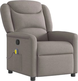 vidaXL Πολυθρόνα Μασάζ Ανακλινόμενη Taupe Υφασμάτινη