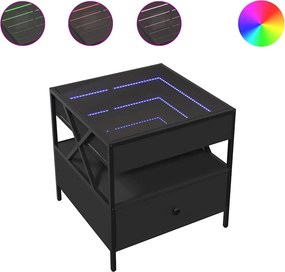 vidaXL Τραπεζάκι Σαλονιού Infinity LED Μαύρο 50x50x51 εκ.