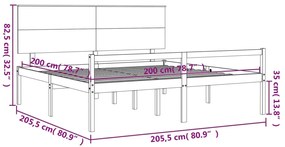 ΠΛΑΙΣΙΟ ΚΡΕΒΑΤΙΟΥ ΜΕ ΚΕΦΑΛΑΡΙ ΛΕΥΚΟ 200X200 ΕΚ. ΜΑΣΙΦ ΞΥΛΟ 3195502