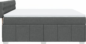 vidaXL Κρεβάτι Boxspring με Στρώμα Σκούρο Γκρι 180x200 εκ Υφασμάτιν