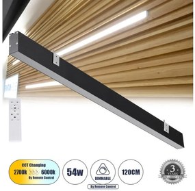Απλίκα Φωτιστικό Τοίχου Γραμμικό LED 54W 6500LM Felix Globostar-61028-2-Μαύρο 61028-2