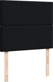 vidaXL Κρεβάτι Boxspring με Στρώμα Μαύρο 120x190 εκ. Υφασμάτινο