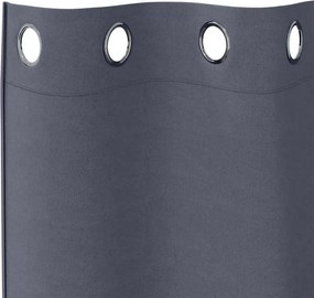 vidaXL Κουρτίνες Μαύρης Ύφανσης με Δαχτυλίδια 2 pcs Ανθρακί