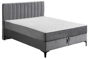 Επενδυμένο Κρεβάτι Due Line με Aποθηκευτικό χώρο Ανοιχτό Γκρί Διπλό 160x200 εκ. 165x209x115 εκ.