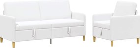 vidaXL Σαλονάκι Σετ Με Αποθηκευτικό Χώρο 2 pcs Λευκό Πολυεστέρας