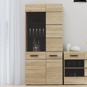 Βιτρίνα Solo Δίφυλλη 90x41x197cm με τζάμι Sonoma με Wenge TO-SOLO1W1D