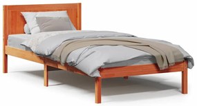 vidaXL Σκελετός Κρεβατιού Καφέ 90 x 200 cm Μασίφ ξύλο πεύκου