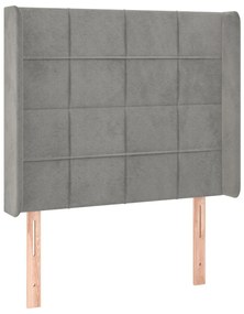 Κεφαλάρι με Πτερύγια Ανοιχτό Γκρι 83x16x118/128 εκ. Βελούδινο 3119610