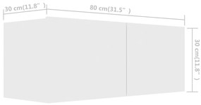 vidaXL Έπιπλα Τηλεόρασης 4 τεμ. Λευκά 80 x 30 x 30 εκ. από Επεξ. Ξύλο