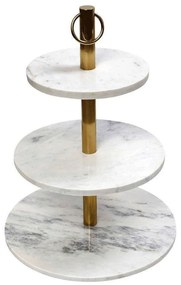 Ορντερβιέρα 3 Επιπέδων Marble GET427 41/33/25x59cm White-Gold Espiel Stainless Steel