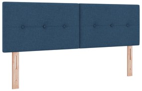 vidaXL Box Spring Bed με Στρώμα Μπλέ 160x200 εκ Υφασμάτινο
