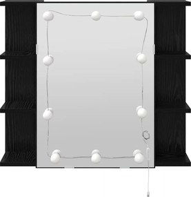 vidaXL Ντουλάπα Καθρέφτη Μαύρη Οξυά 70 x 16,5 x 60 εκ.