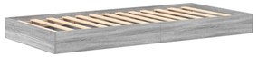 vidaXL Κρεβάτι Βιβλιοθήκη Γκρι Σονόμα 90x190 εκ. Επεξεργασμένου Ξύλου