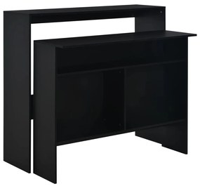 Τραπέζι Μπαρ με 2 Επιφάνειες Χρώμα Μαύρο 130 x 40 x 120 εκ. 280218