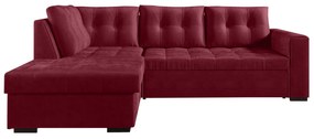 Γωνιακός Καναπές Κρεβάτι Verano Κόκκινο με αποθηκευτικό χώρο 247x174x88cm - Αριστερή Γωνία - TED4589