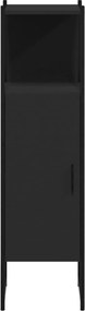 vidaXL Ντουλάπι Μπάνιου Μαύρο 33 x 33 x 120,5 εκ. Επεξεργασμένο Ξύλο