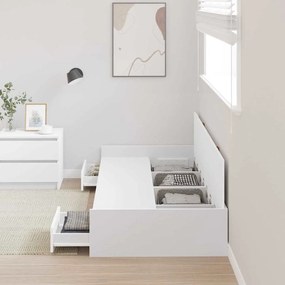 vidaXL Σκελετός Κρεβατιού Λευκό 80 x 200 cm Επεξεργασμένο ξύλο