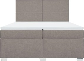vidaXL Κρεβάτι Boxspring με Στρώμα Taupe 200x200 εκ. Υφασμάτινο
