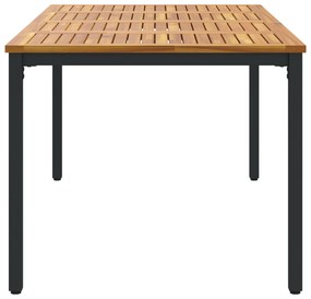 vidaXL τραπέζι κήπου  180x90x75 εκ. από συμπαγές ξύλο ακακίας και μέταλλο