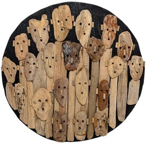 Διακοσμητικό Τοίχου Mask 958-125-005 60x60x8cm Natural Ξύλο