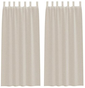 vidaXL Κουρτίνες με κουρτίνες 2 pcs Άμμος 140x175cm Πολυεστέρας