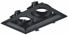 Σποτ Φωτιστικό Χωνευτό Reflector 2xGU10 IP20 Aca-XMGU2B-Μαύρο XMGU2B