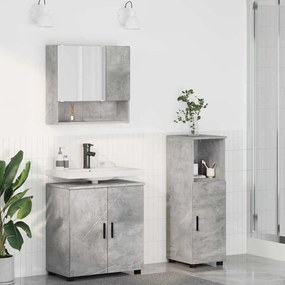 vidaXL Σετ Επίπλων Μπάνιου 3 pcs Γκρι σκυροδέματος 61 x 35 x 64 εκ.