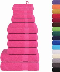 vidaXL Σετ Πετσετών 12 Τεμαχίων FROGN Ροζ 360 γρ./μ²