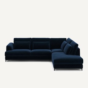 Γωνιακός καναπές δεξιός, βελούδινος, Marsile