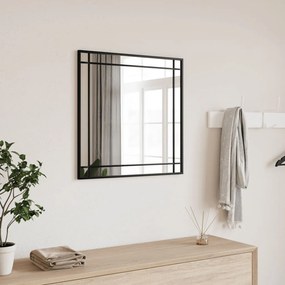 Καθρέφτης Τοίχου Τετράγωνος Μαύρος 60 x 60 εκ. από Σίδερο