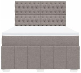 Κρεβάτι Boxspring με Στρώμα Taupe 140x200 εκ. Υφασμάτινο - Μπεζ-Γκρι