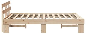vidaXL Σκελετός Κρεβατιού με κεφαλάρι Καφέ 150 x 200 cm