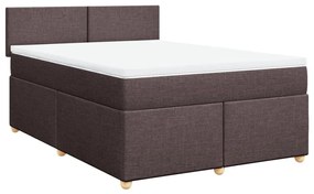 Κρεβάτι Boxspring με Στρώμα Σκούρο Καφέ 160x200 εκ Υφασμάτινο - Καφέ