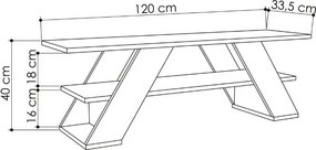 Έπιπλο τηλεόρασης Farfalla Megapap χρώμα sandstone 120x33,5x40εκ.