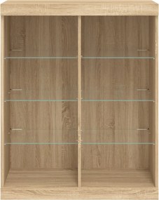 vidaXL Μπουφές με Φώτα LED Sonoma Δρυς 81 x 37 x 100 εκ.