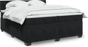 vidaXL Κρεβάτι Boxspring με Στρώμα Μαύρο 200x200 εκ. Βελούδινο