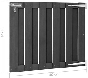 vidaXL Πόρτα Φράχτη Γκρι 100 x 80 εκ. από WPC