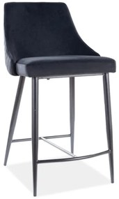 Επενδυμένο σκαμπό μπαρ Piano H2 47x42x88 μαύρη μεταλλική βάση/μαύρο βελούδο bluvel 19 DIOMMI PIANOBH2VCC DIOMMI-80-2463