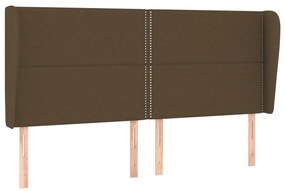 Κεφαλάρι με Πτερύγια Σκούρο Καφέ 183x23x118/128 εκ. Υφασμάτινο 3117833