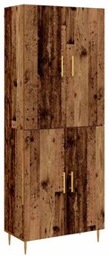 vidaXL Highboard Παλαιό ξύλο 69.5 x 34 x 180 εκ. Επεξεργασμένο ξύλο