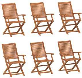 vidaXL Καρέκλες Κήπου Πτυσσόμενες 6 τεμ. 57x66x95 εκ. Μασίφ Ακακία
