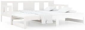 vidaXL Καναπές Κρεβάτι Συρόμενος Λευκός 2x(90x190) εκ. από Μασίφ Πεύκο
