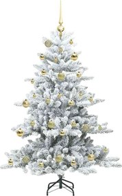 vidaXL Τεχνητό Χριστουγεννιάτικο Δέντρο με Άξονα με βάση Λευκό 150 cm