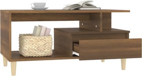 vidaXL Τραπεζάκι Σαλονιού Καφέ Δρυς 90x49x45 εκ. Επεξεργασμ. Ξύλο