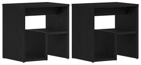vidaXL Κομοδίνα 2 τεμ Μαύρο Δρυς 40x30x40 εκ Σαουνά ξύλο