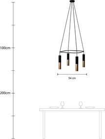 Πολυέλαιος Οροφής Μοντέρνος 4φωτο Cage Tub-E14 Μαύρο - Brushed bronze - Μπρονζέ